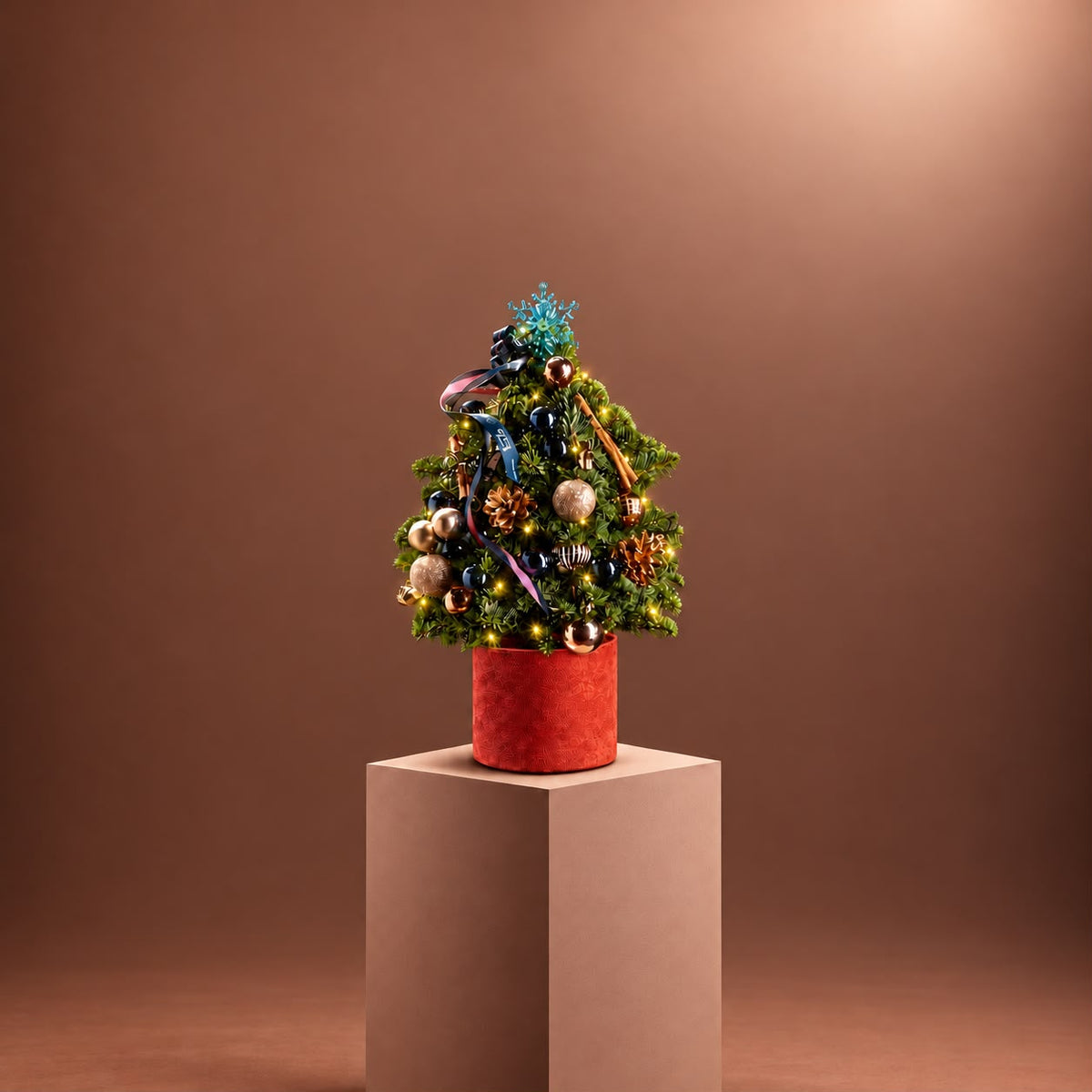 JINGLE BELL ROCK - Mini Xmas Tree (30cm) in Suede Red BloomBox | DELIVERIES BEGIN 16 NOV 26