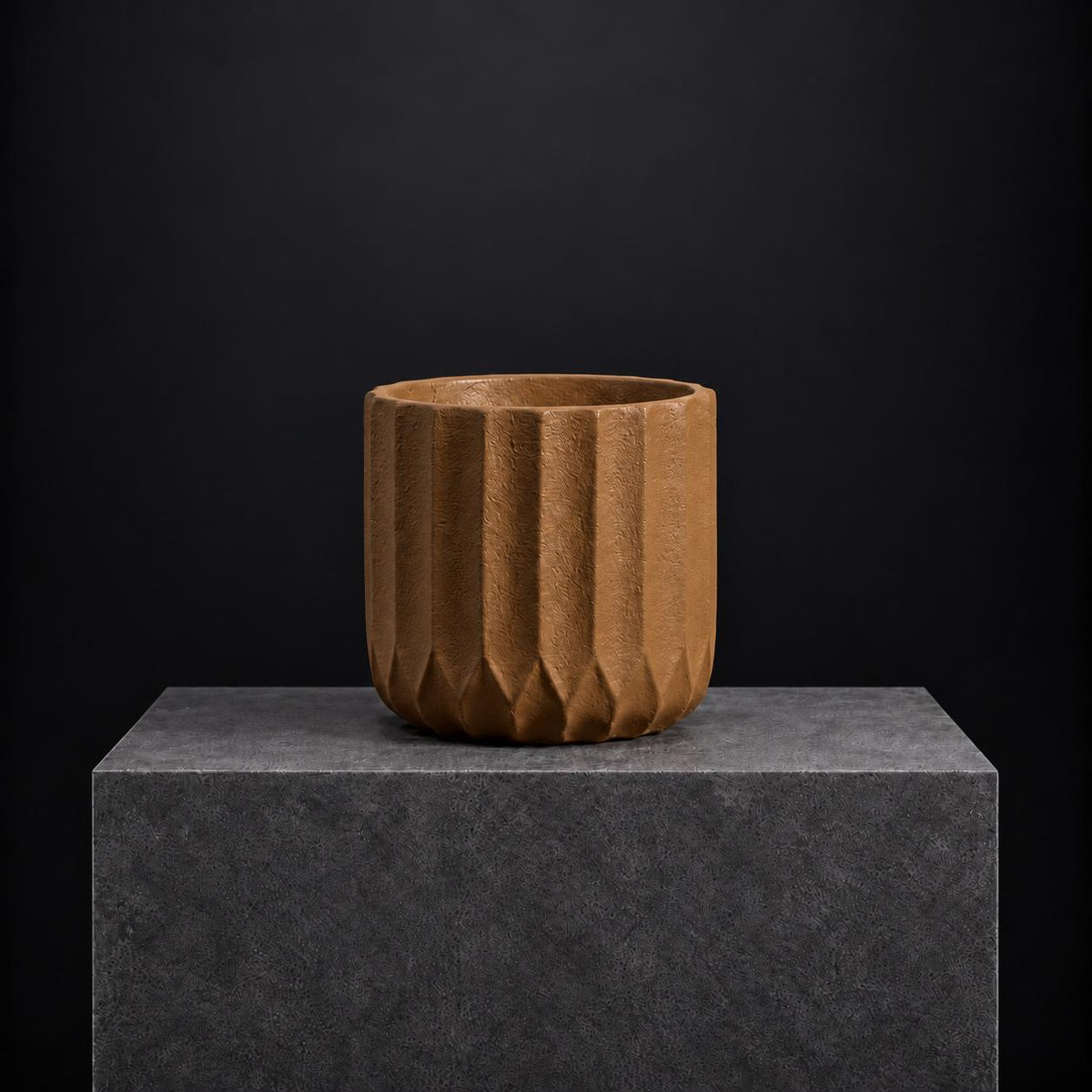 Cocoa Flute Ceramic Planter | 18H x 18D