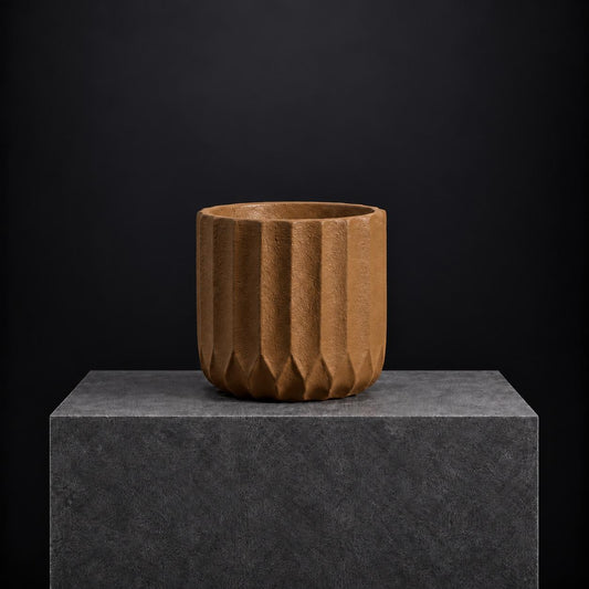 Cocoa Flute Ceramic Planter | 18H x 18D