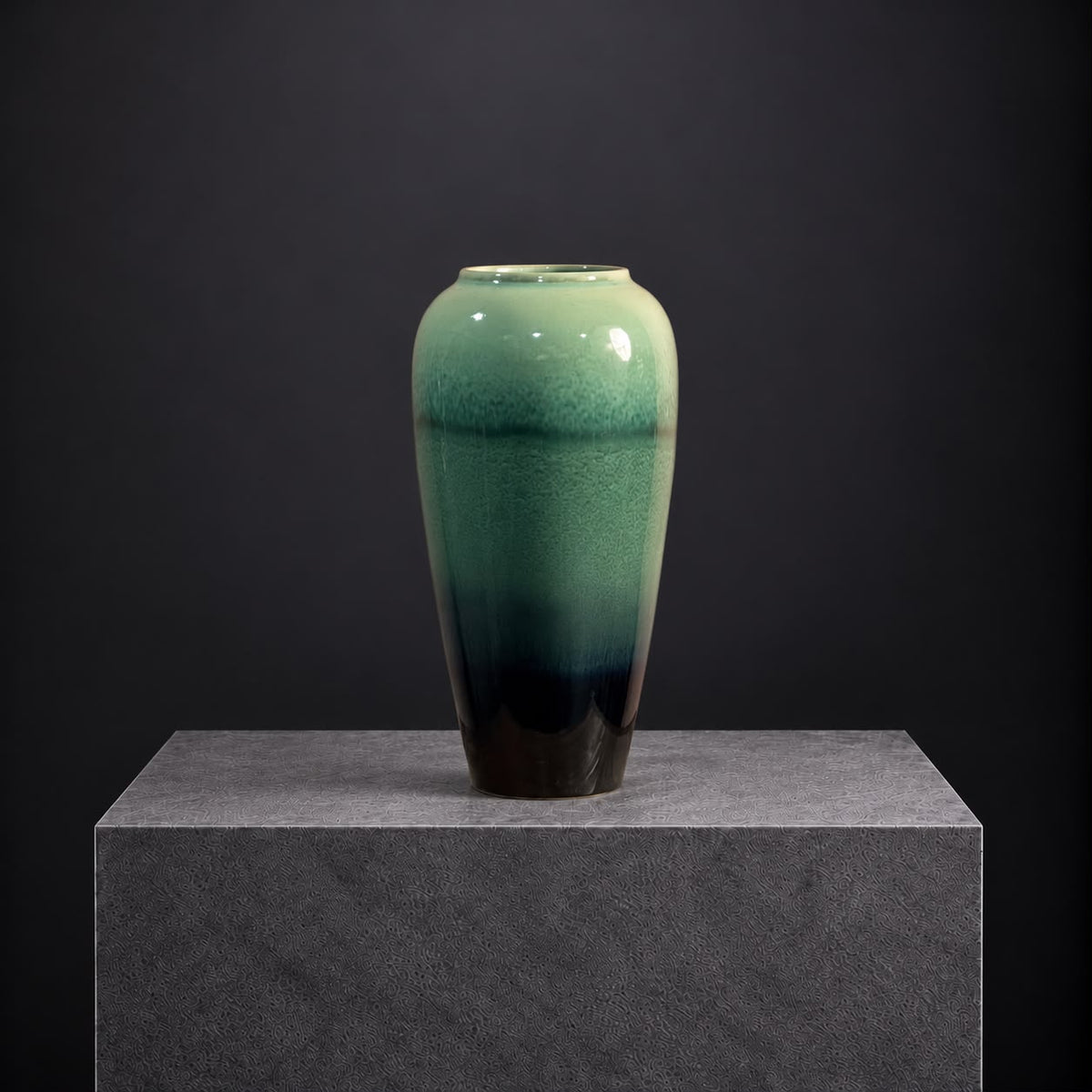 Emerald Dusk Ceramic Vase | 33H x 14D