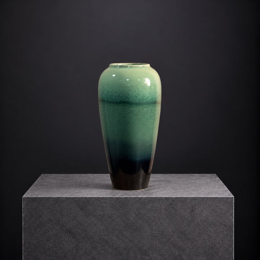 Emerald Dusk Ceramic Vase | 33H x 14D
