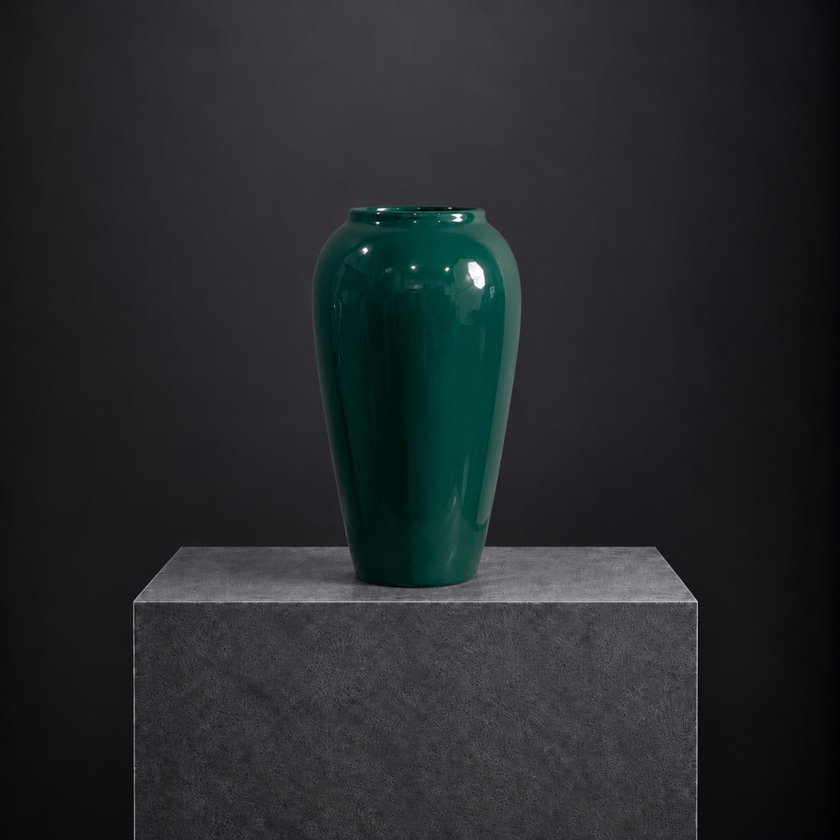 Emerald Grace Ceramic Vase | 25H x 16D