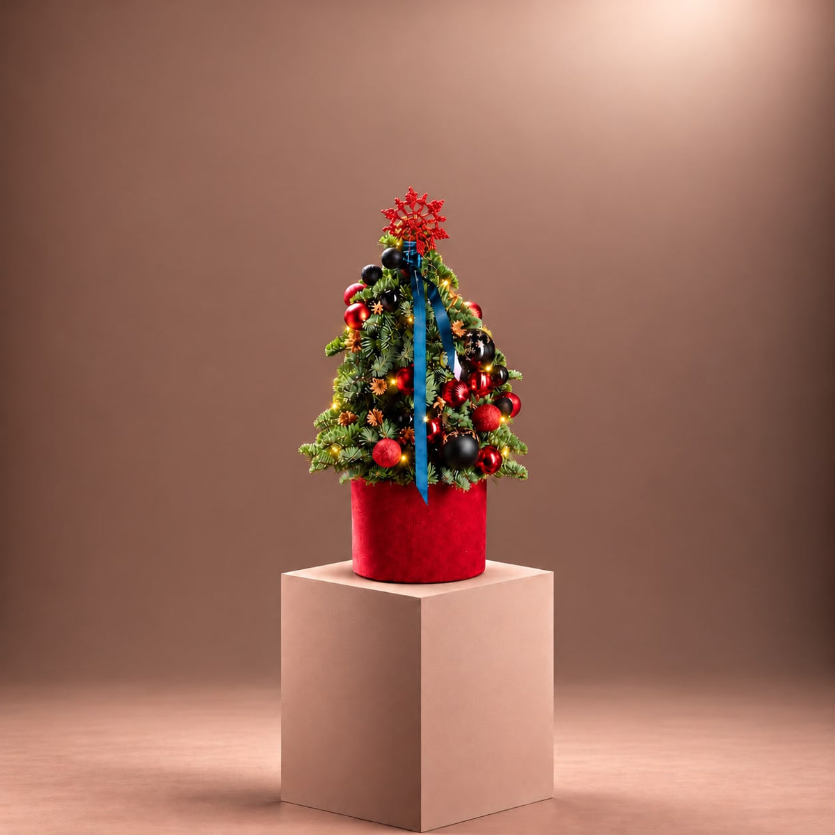 SUGARPLUM DREAMS - Mini Xmas Tree (40cm) in Red Velvet BloomBox  | DELIVERIES BEGIN 16 NOV 26