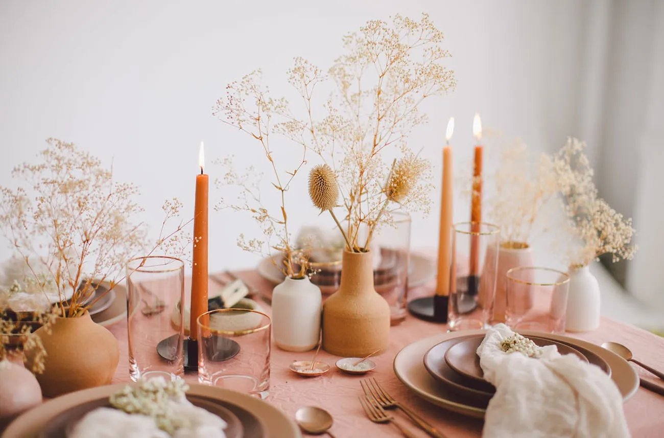 dried flowers tablescapes