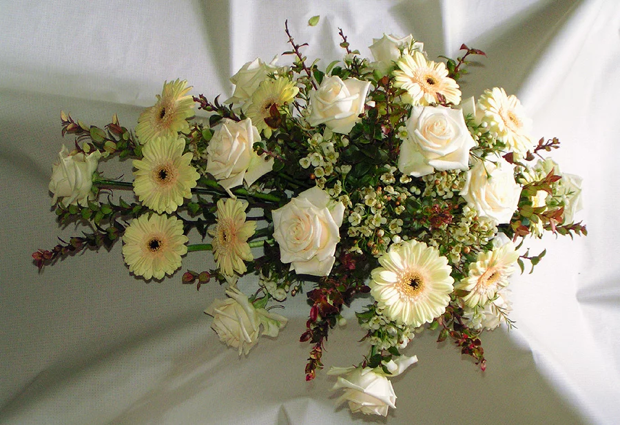 flower arrangement funeral flower white