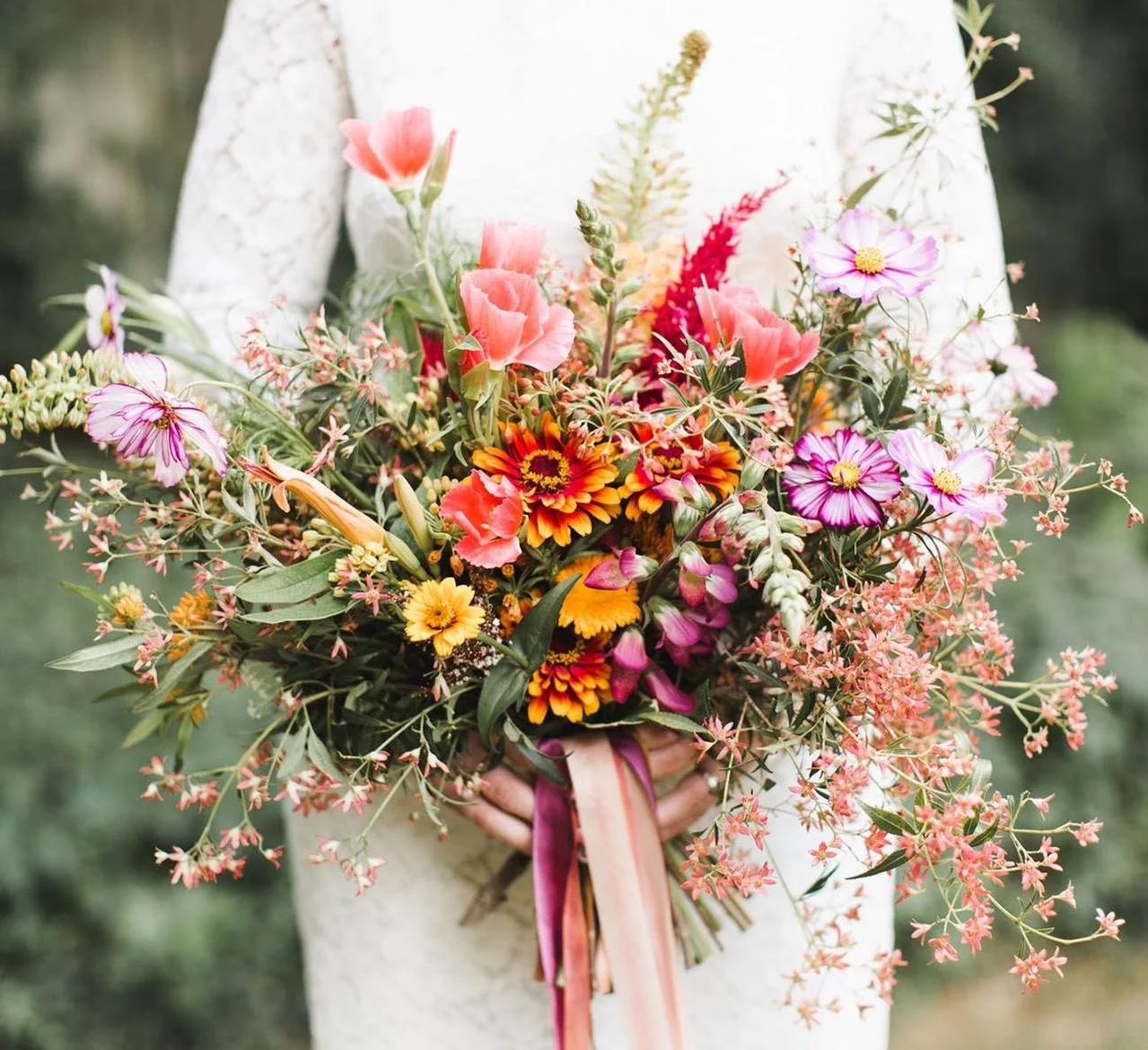 rustic wildflower bouquet for wedding
